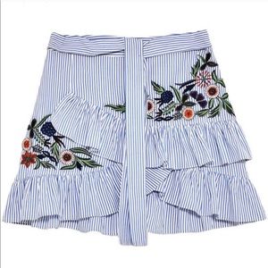 Zara Skirts - Zara Stripe Embroidered Skirt Zara Skirts - Zara Stripe Embroidered Skirt